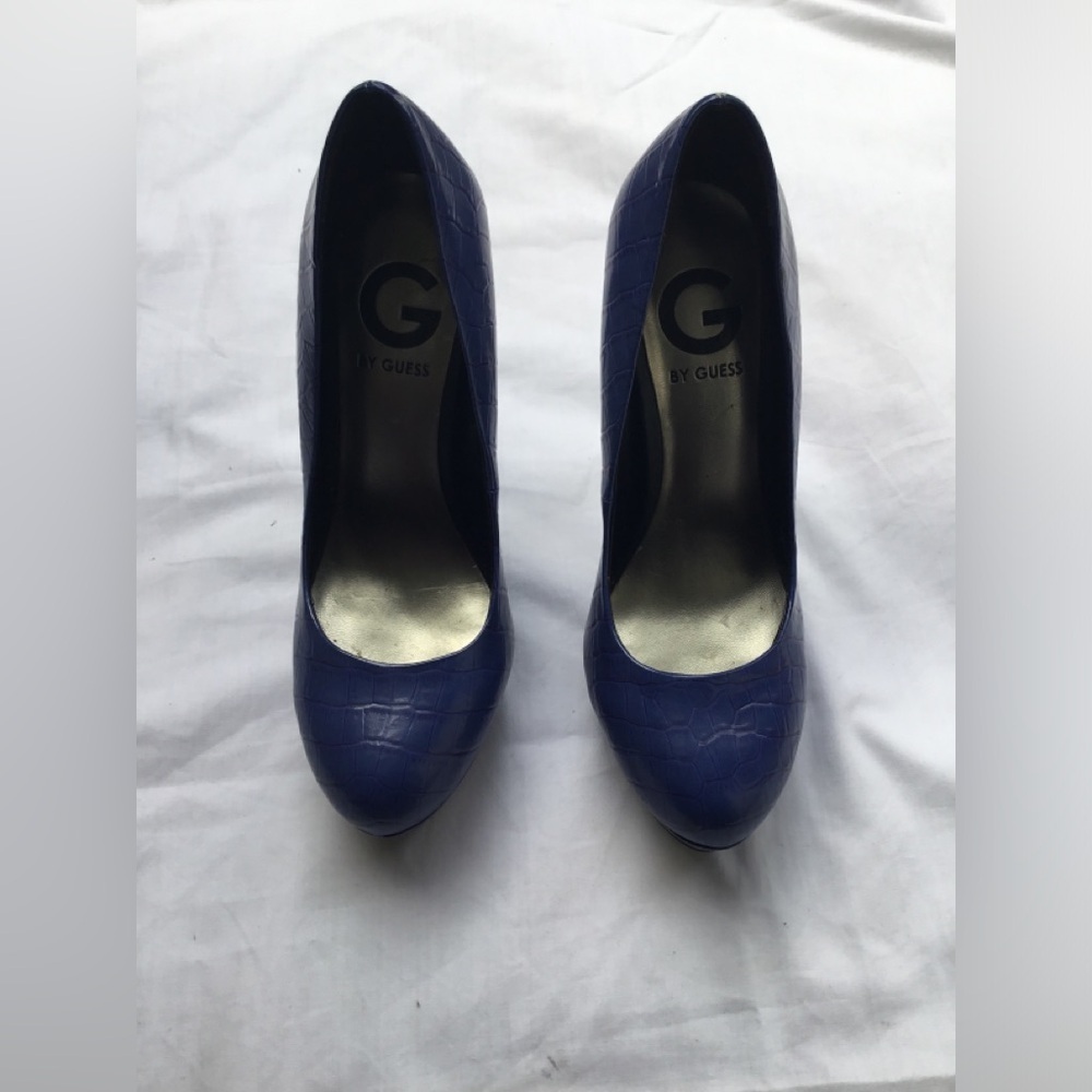 Guess Blue Embossed High Heels